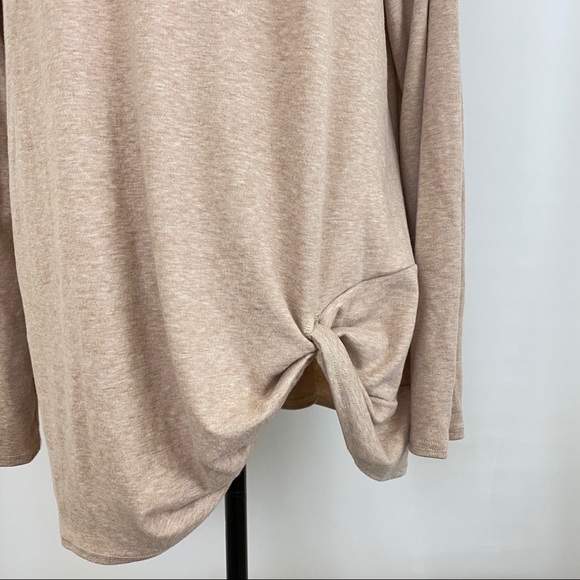 New Women’s Tan Knotted Athleisure Tunic - Picture 2 of 5